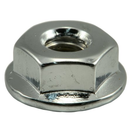 MIDWEST FASTENER Flange Nut, #10-24, Steel, Chrome Plated, 10 PK 39281